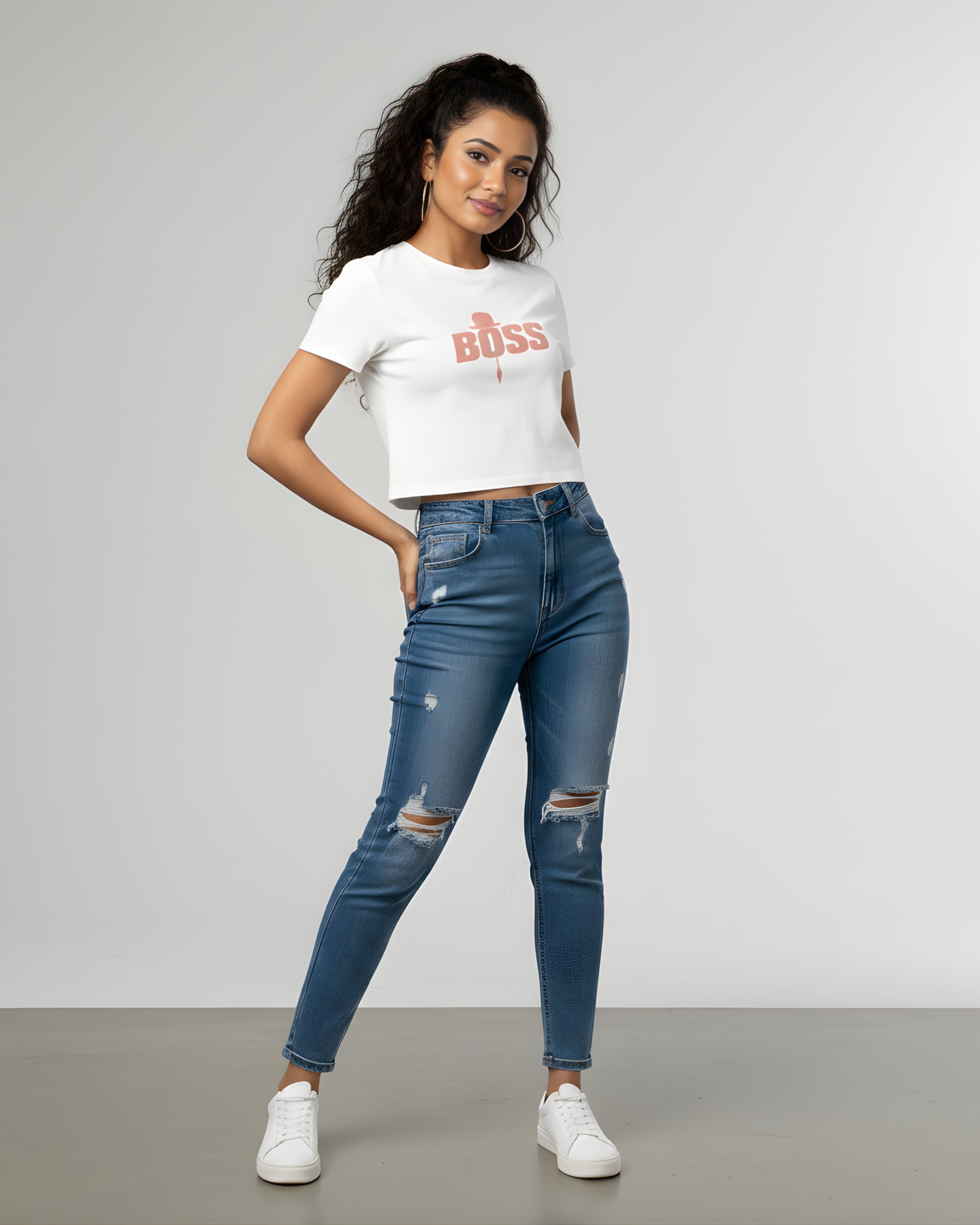 I’m Boss Graphic Crop Top