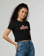 I’m Boss Graphic Crop Top