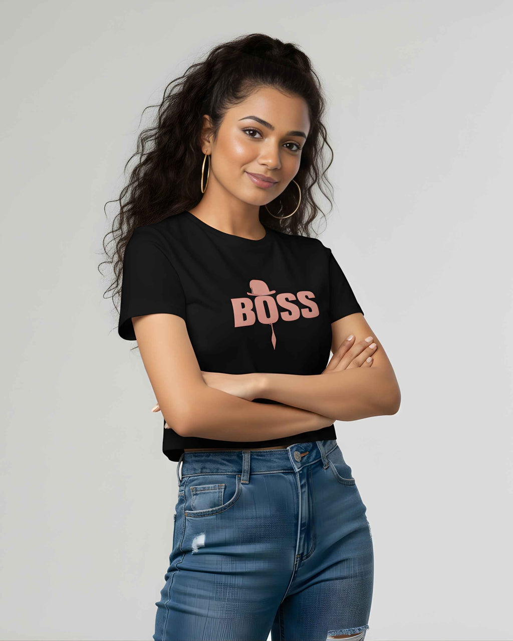I’m Boss Graphic Crop Top