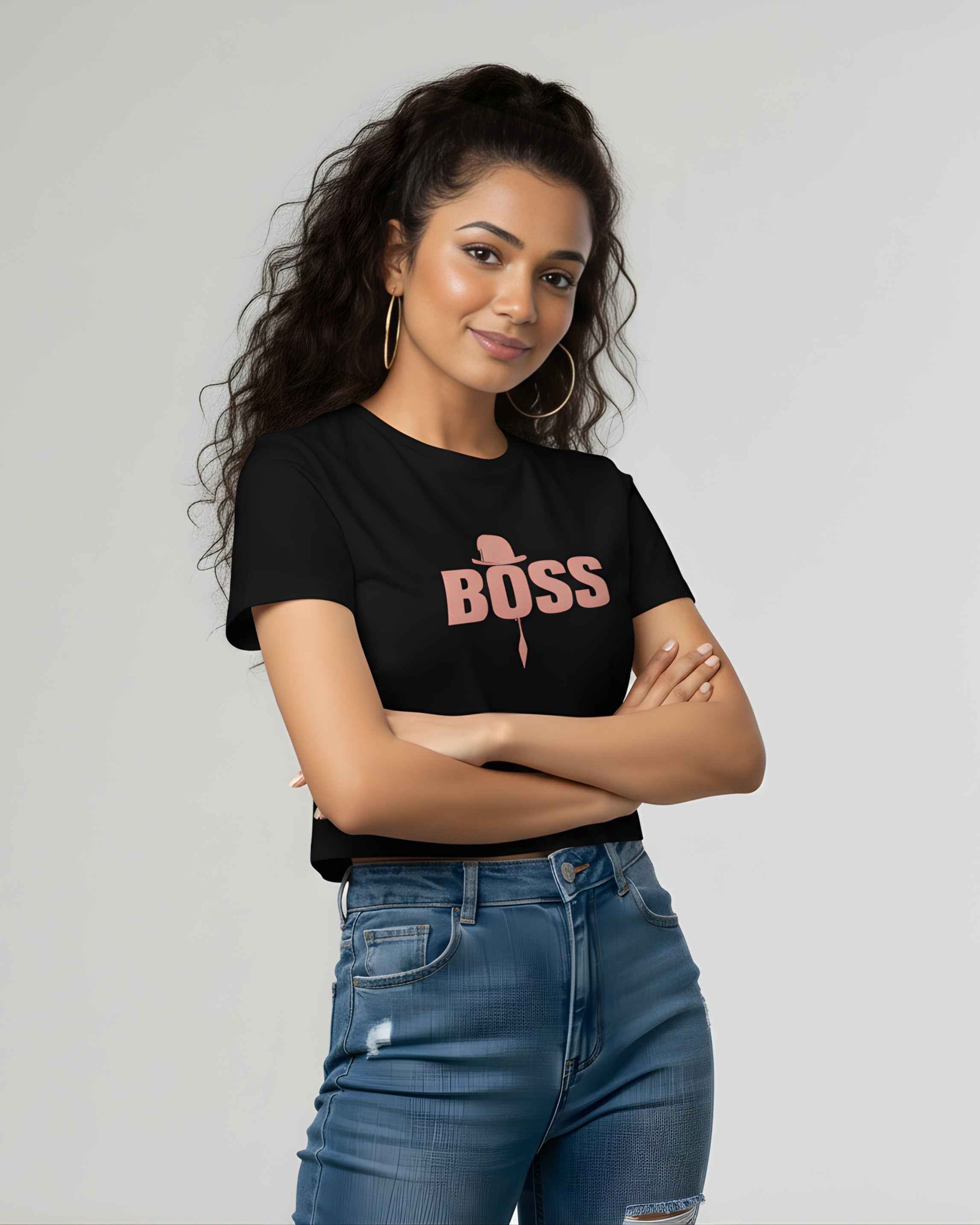 I’m Boss Graphic Crop Top