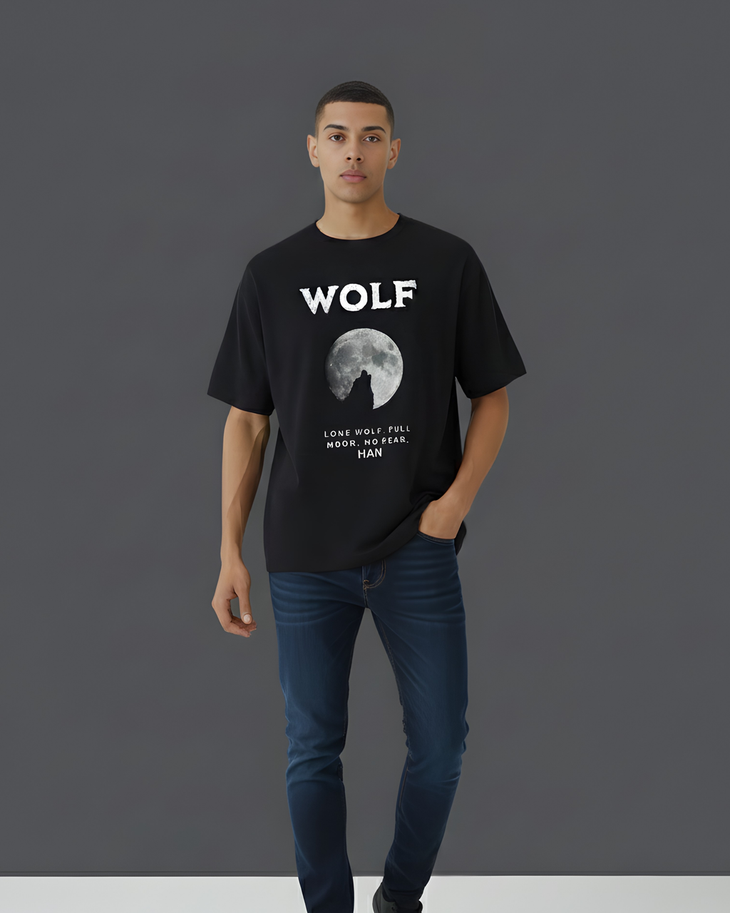 MOON WOLF  OVERSIZE TEE