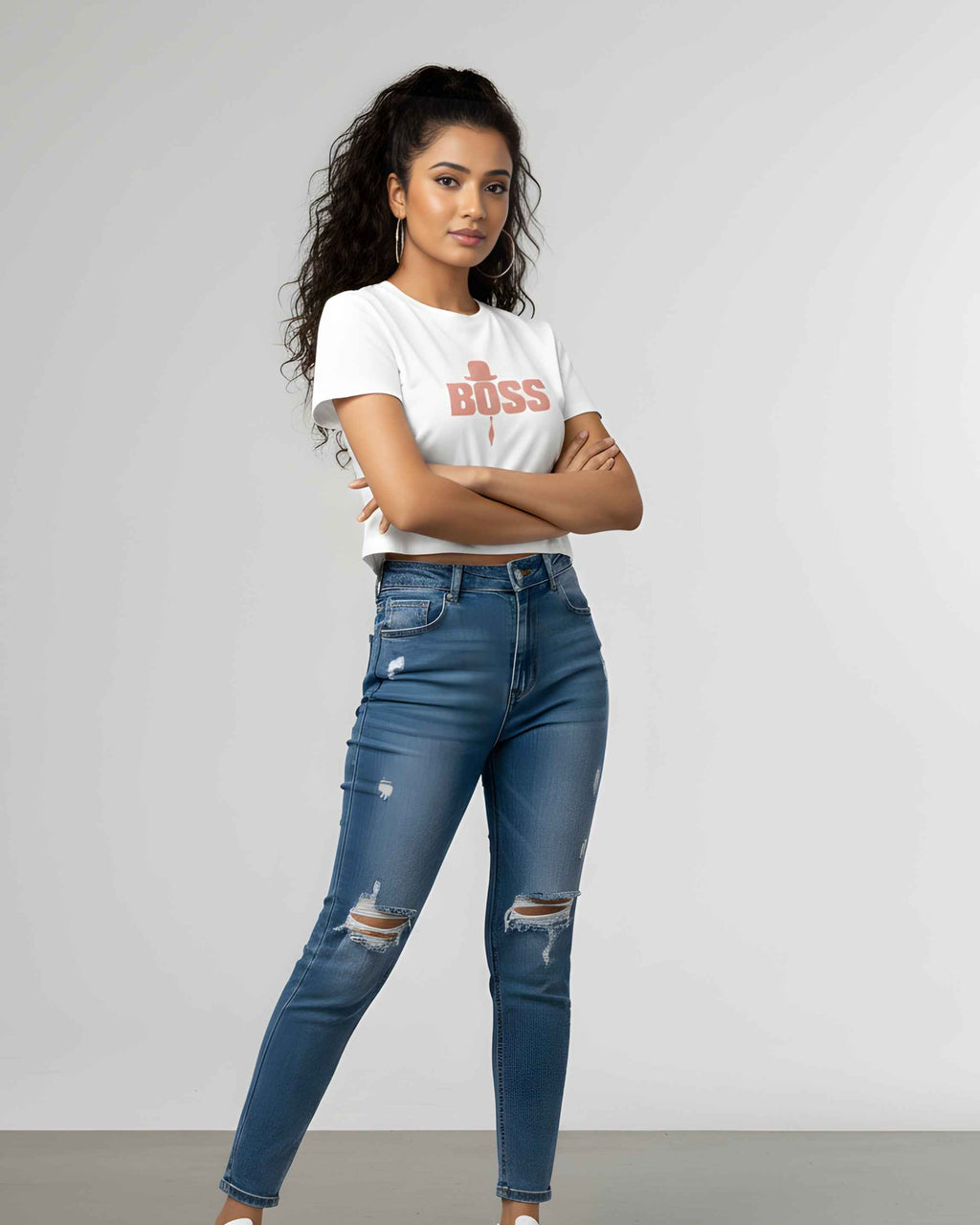 I’m Boss Graphic Crop Top