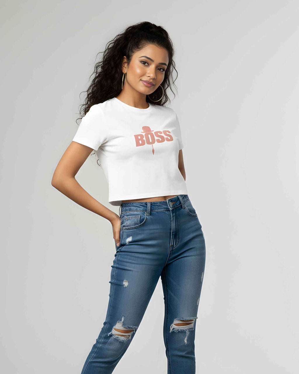 I’m Boss Graphic Crop Top