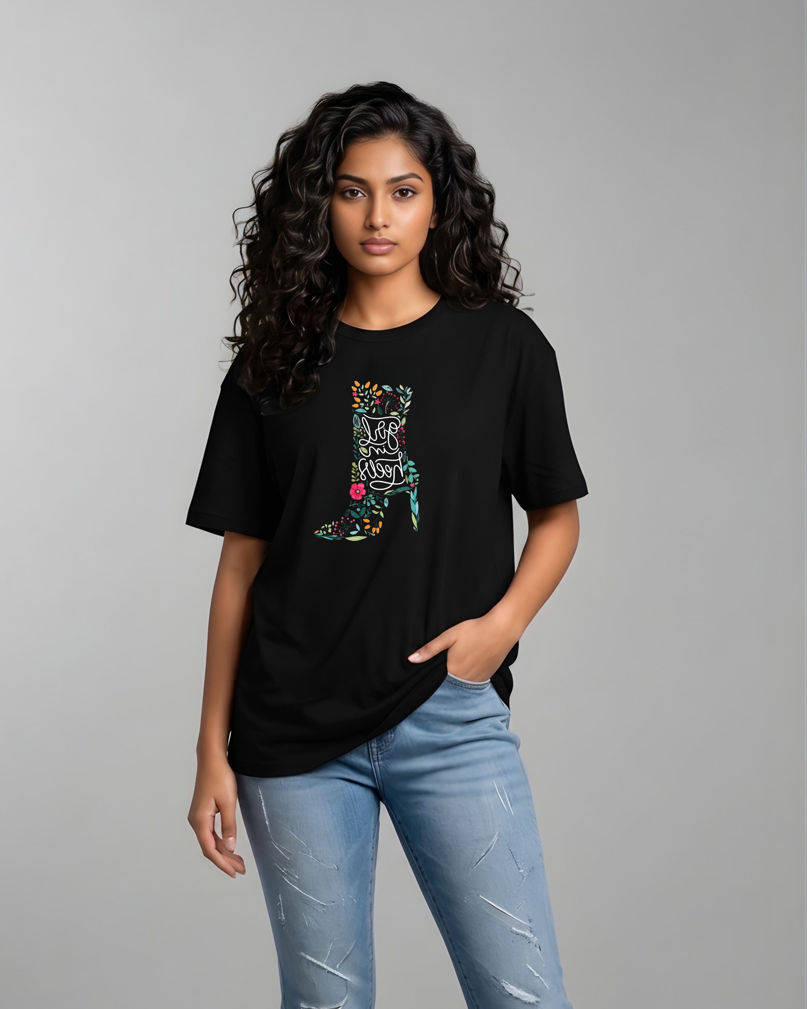Floral Graphic Oversized Tee