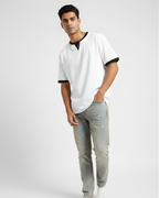 Two-Tone Contrast Trim Tee