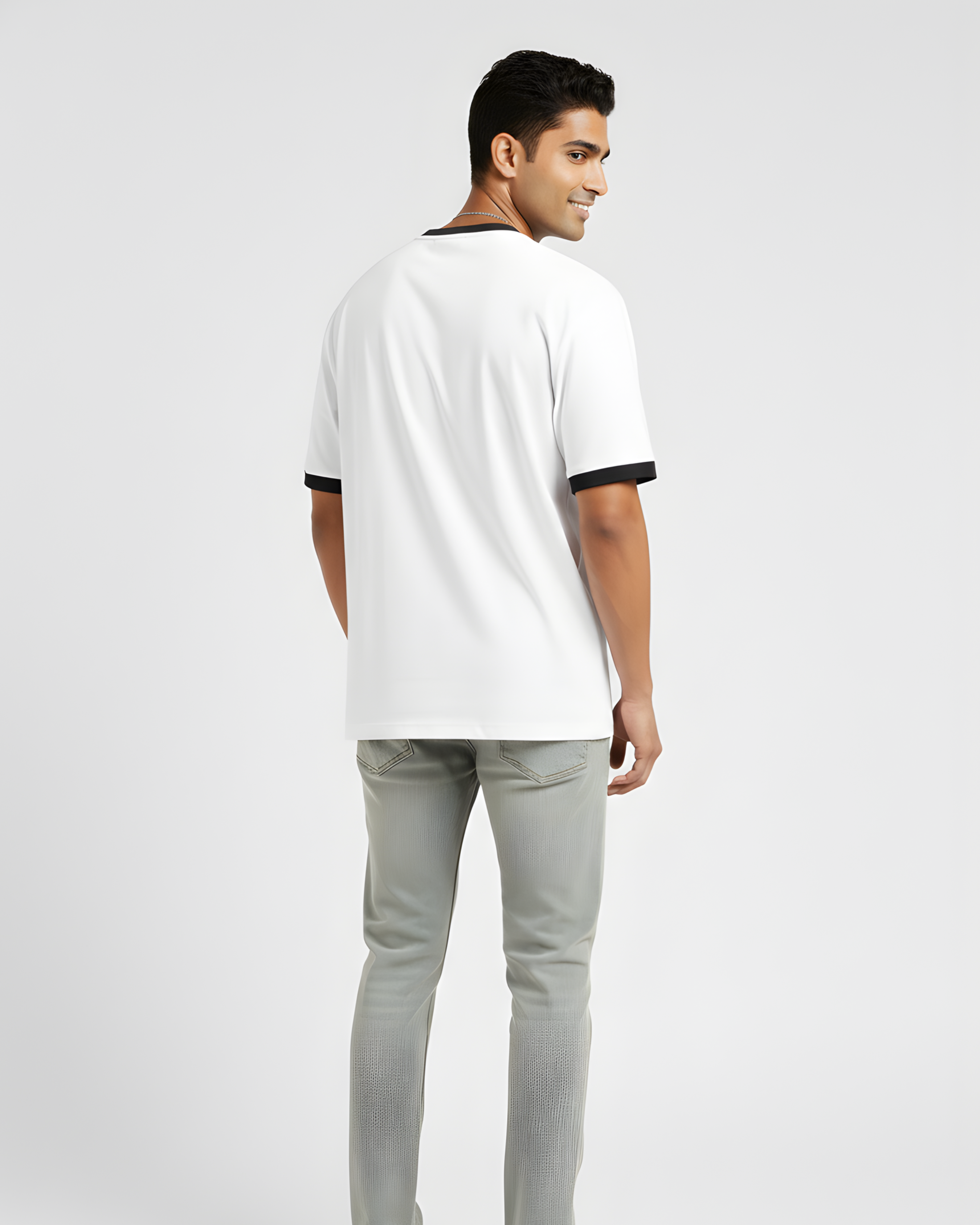 Two-Tone Contrast Trim Tee