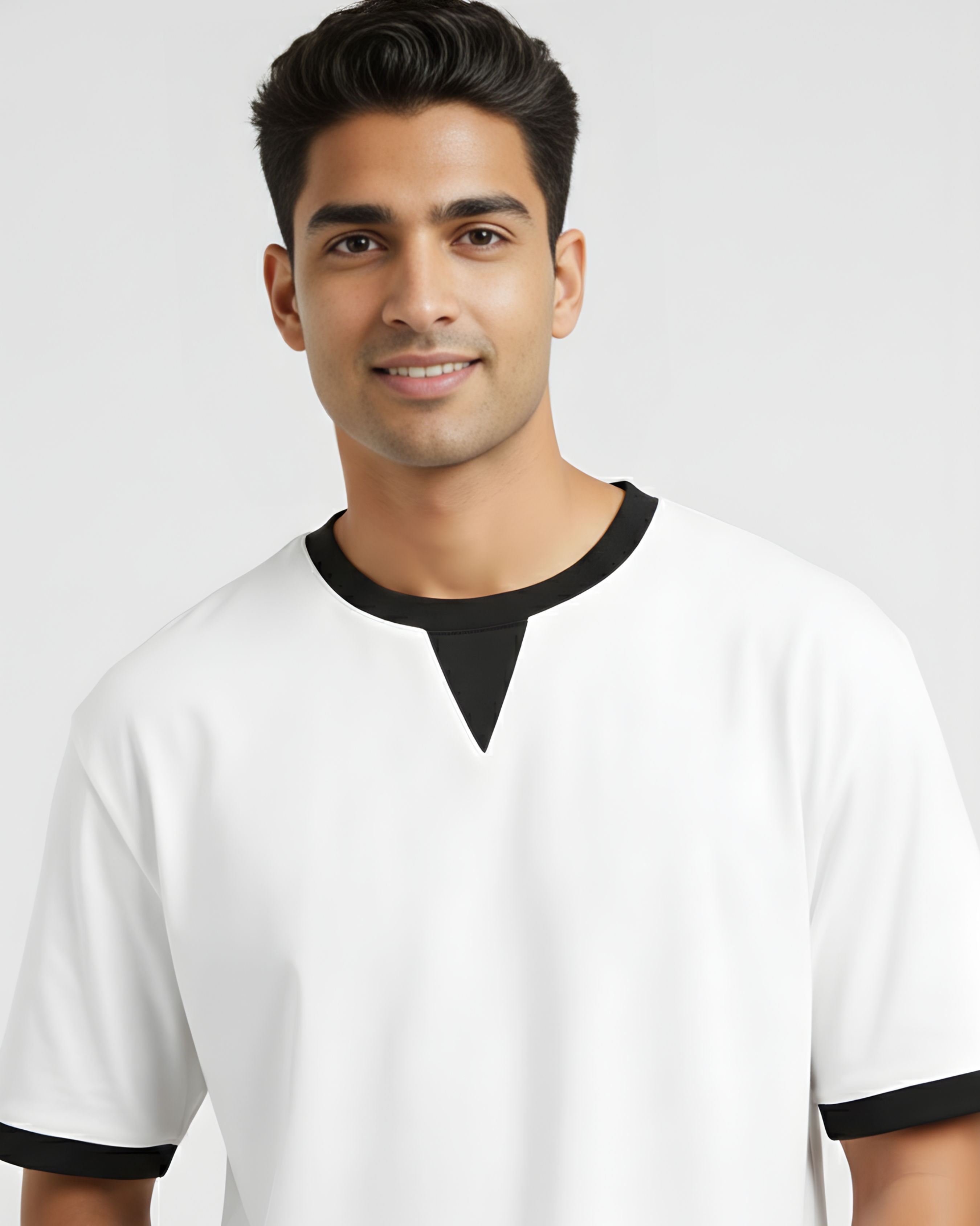 Two-Tone Contrast Trim Tee