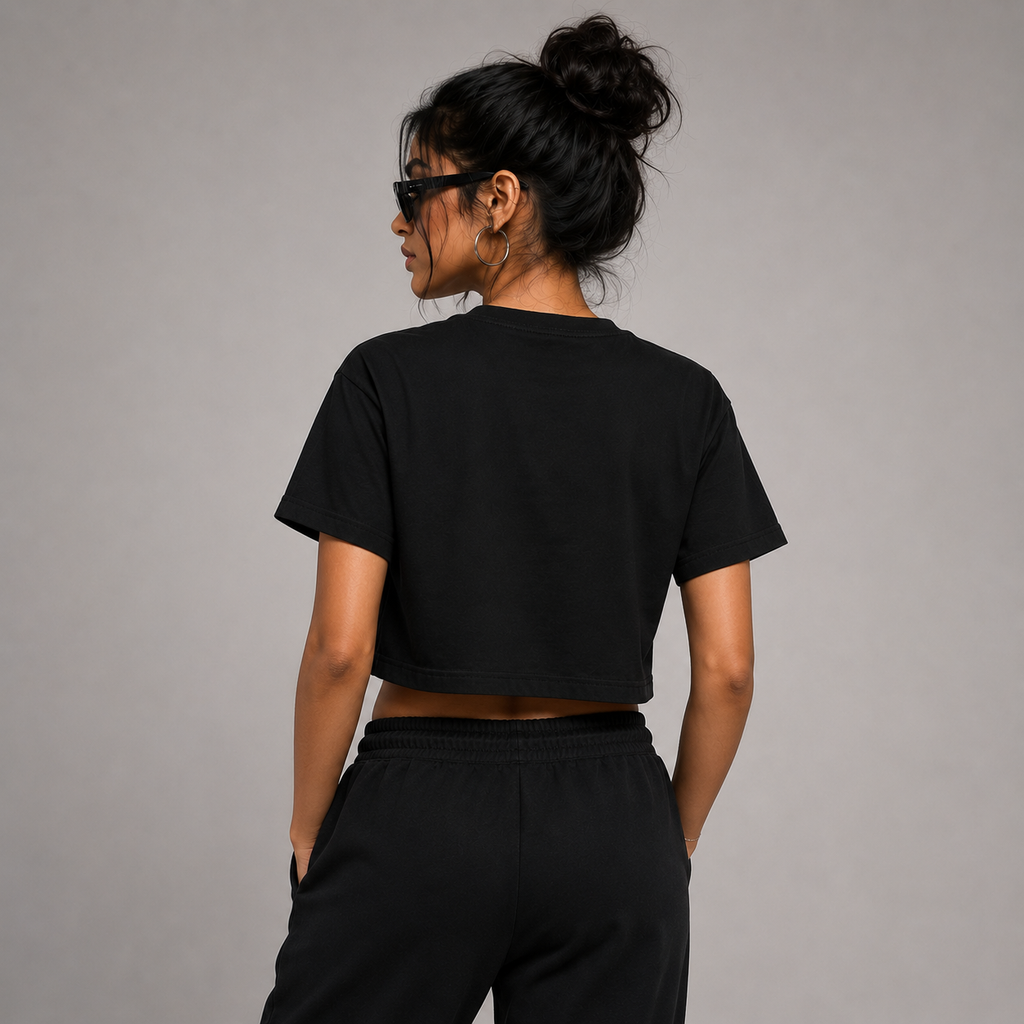 New York Cotton Graphic Crop Top