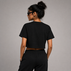 New York Cotton Graphic Crop Top