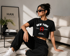 New York Cotton Graphic Crop Top