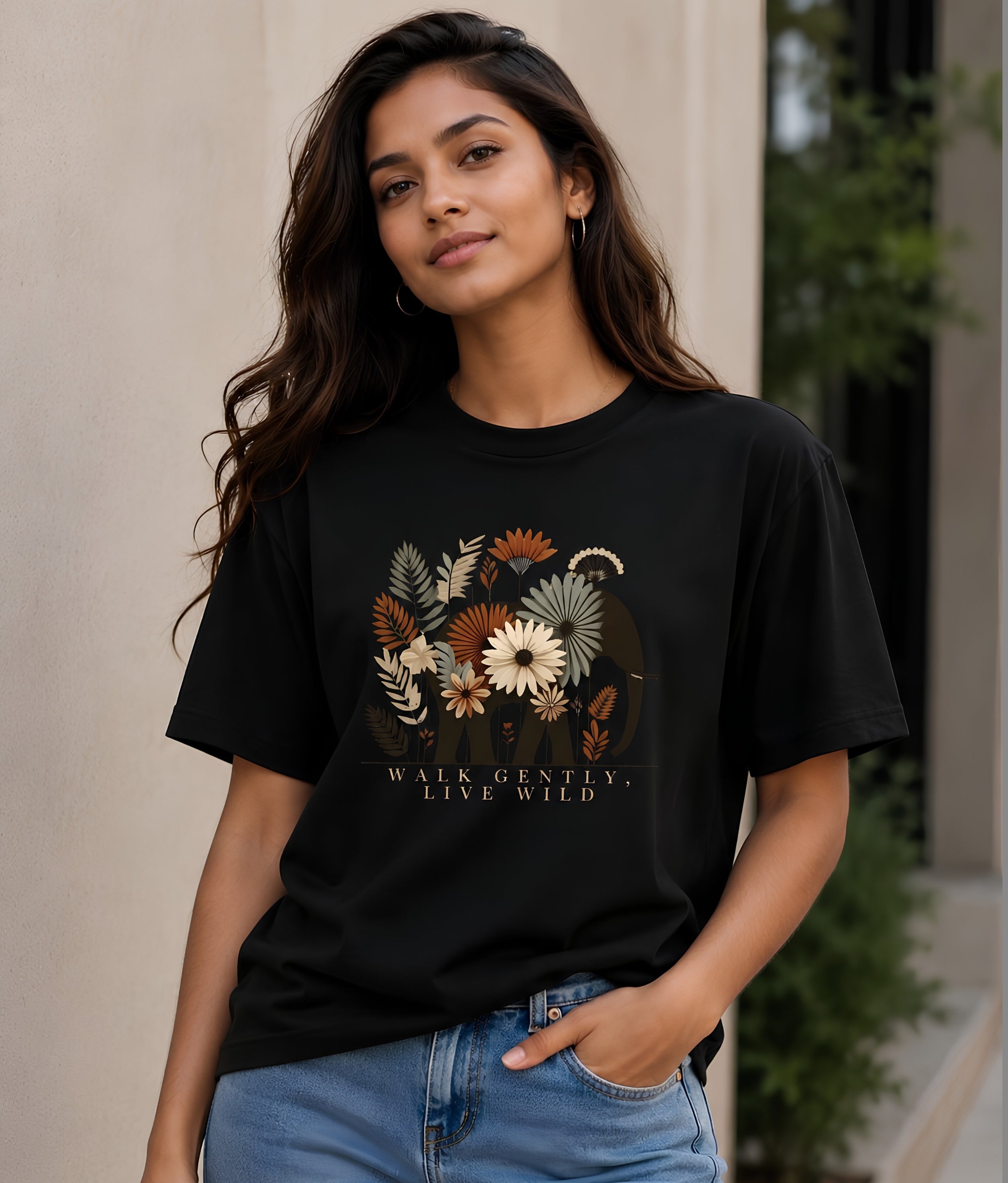 Wild Grace Oversized Tee  Black