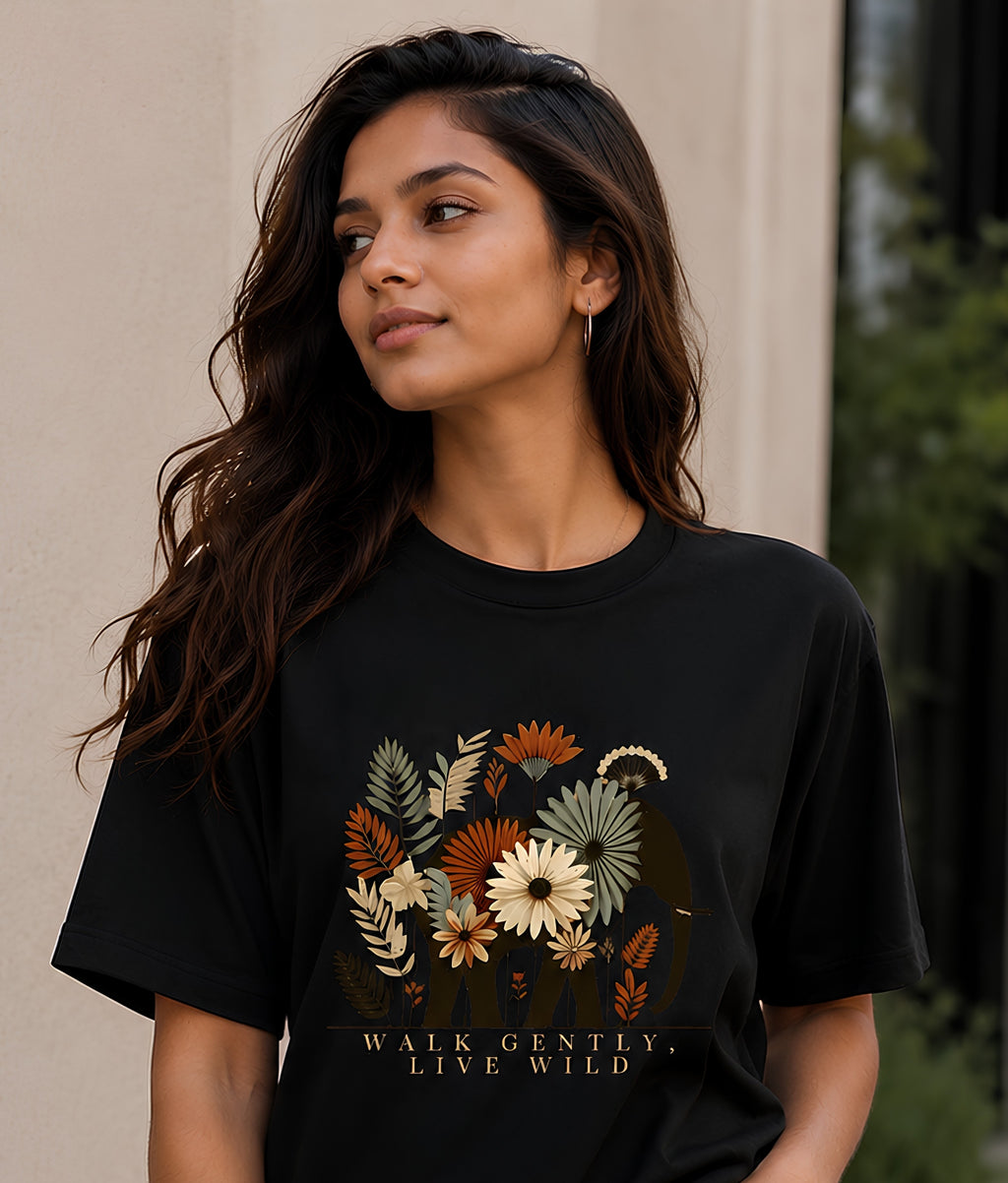 Wild Grace Oversized Tee  Black