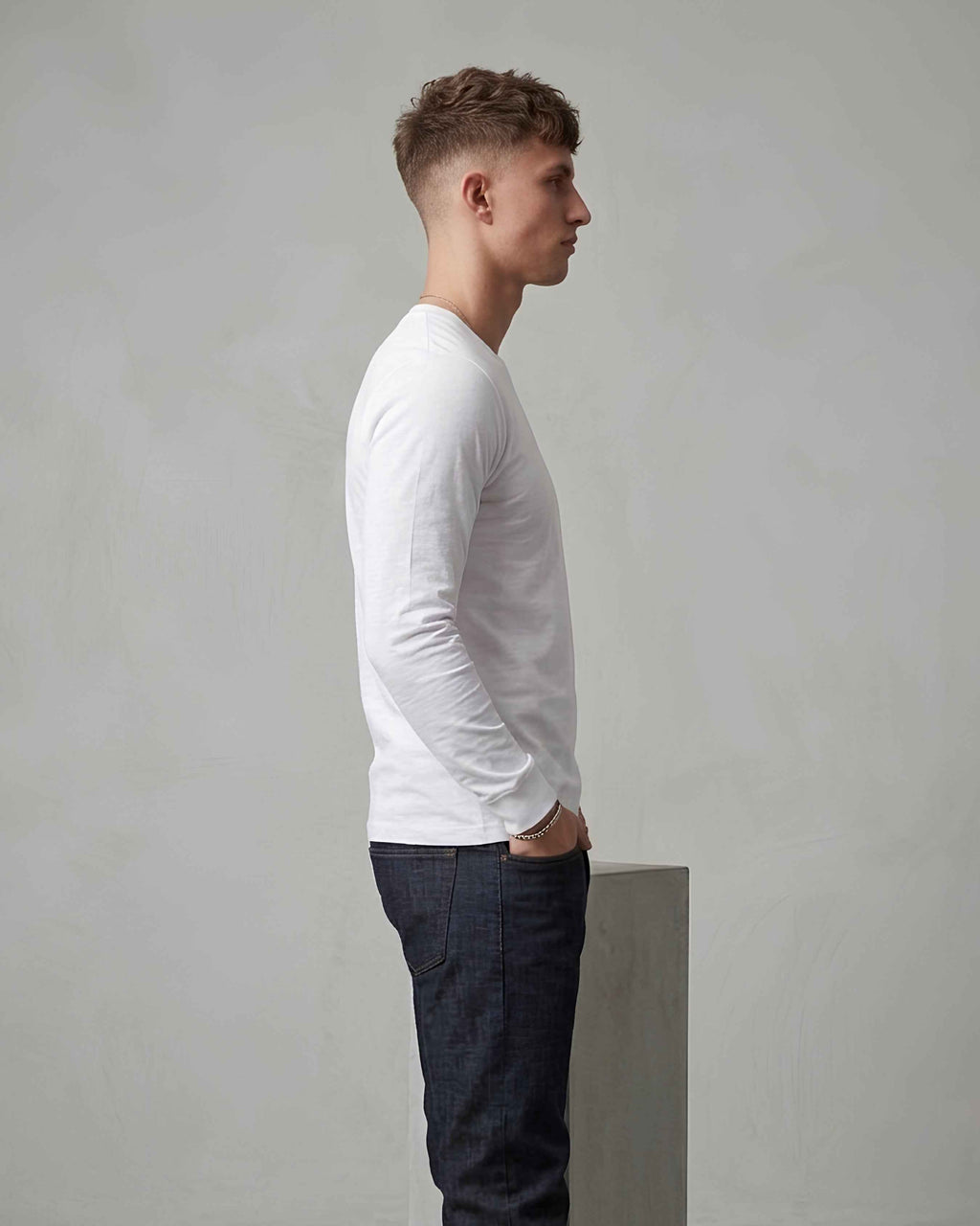 HAN Minimal Long Sleeve T-Shirt True White