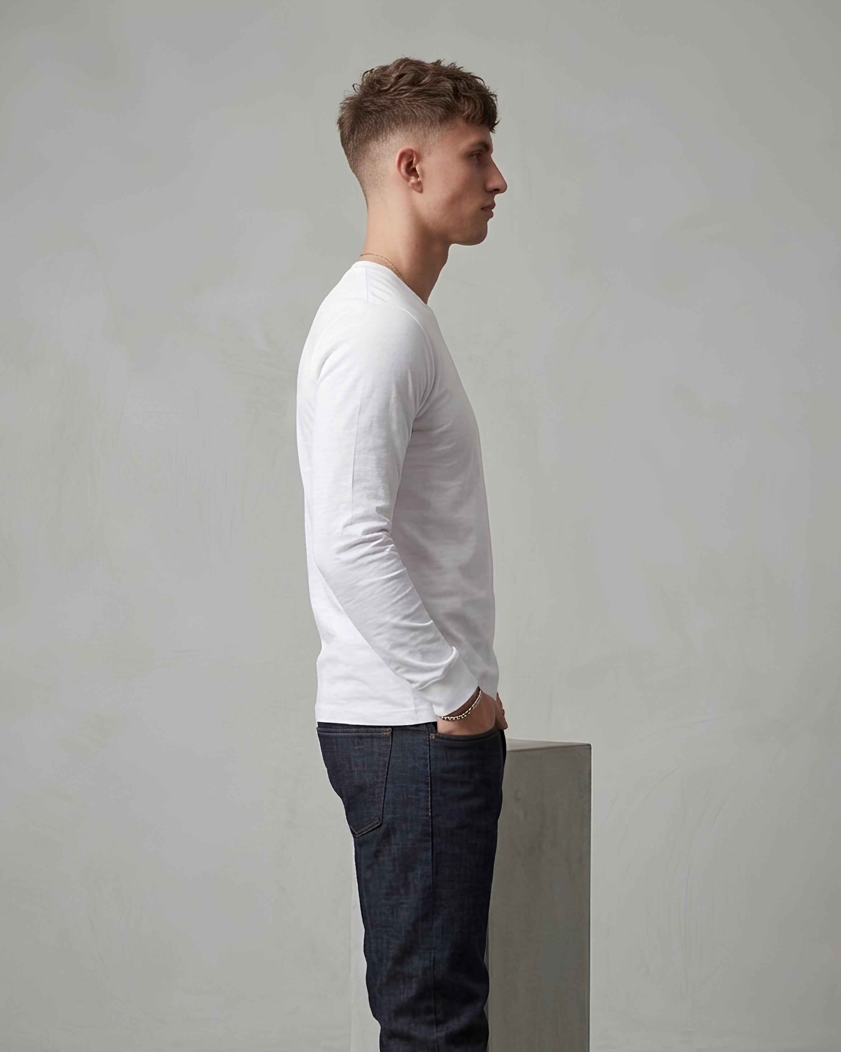 HAN Minimal Long Sleeve T-Shirt True White