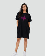 The Mind  Classic Long Pocket Tunic Dress in Black