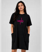 The Mind  Classic Long Pocket Tunic Dress in Black