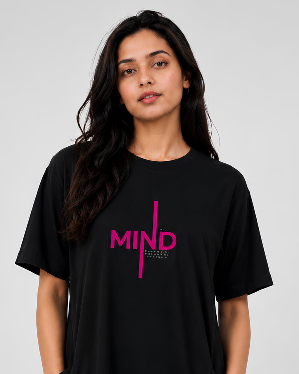 The Mind  Classic Long Pocket Tunic Dress in Black